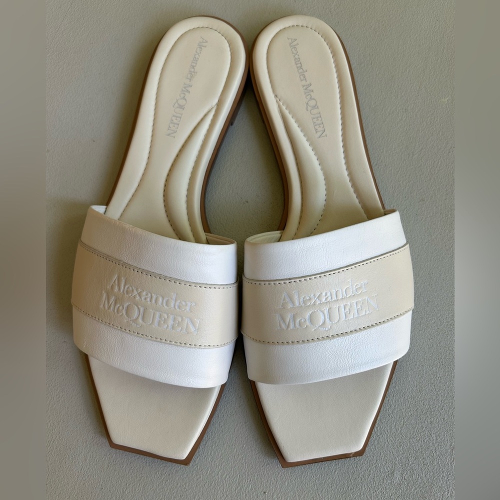 Alexander McQueen White and Cream Sandals
